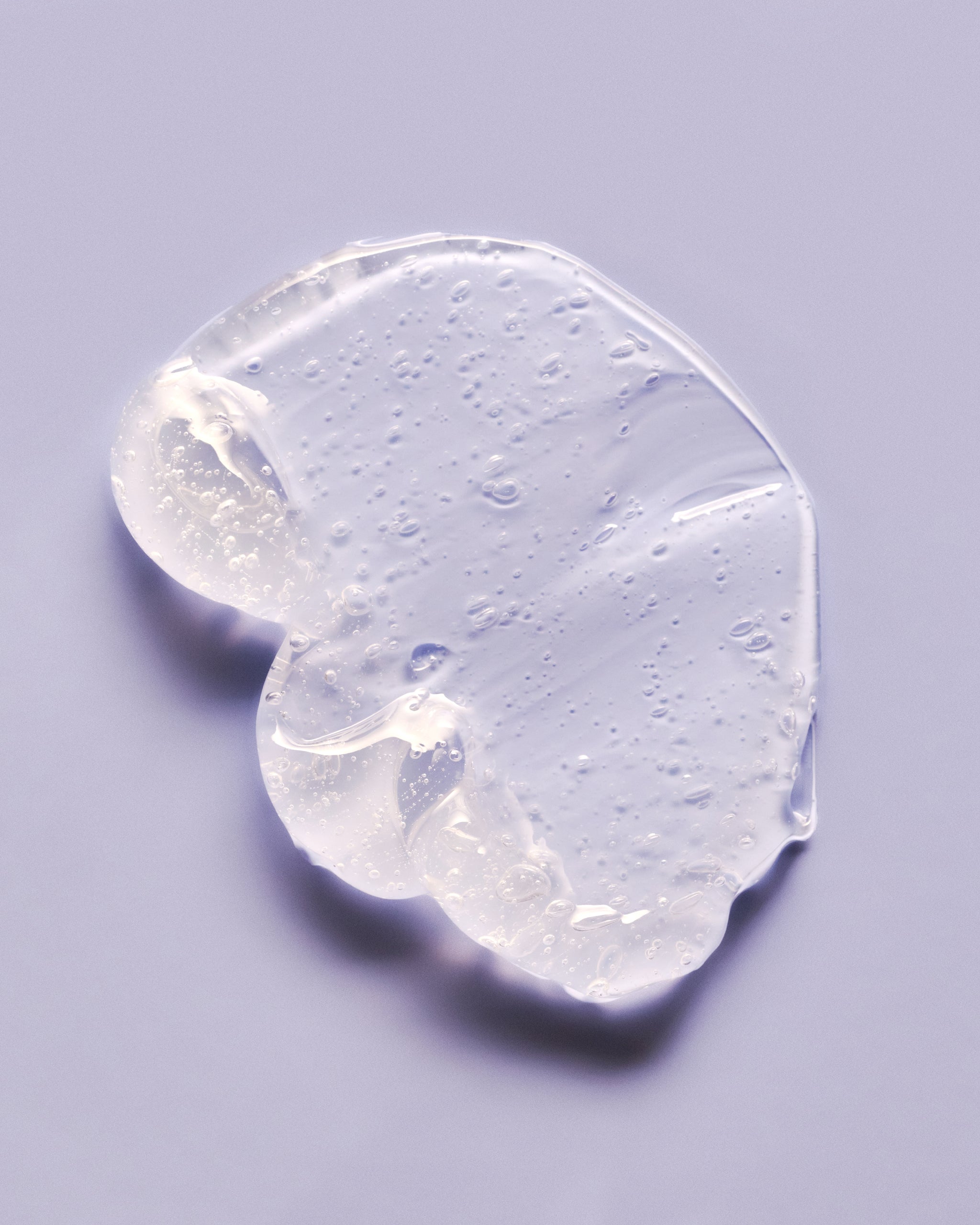 Dollop of Jelly Cleanser on pale purple background