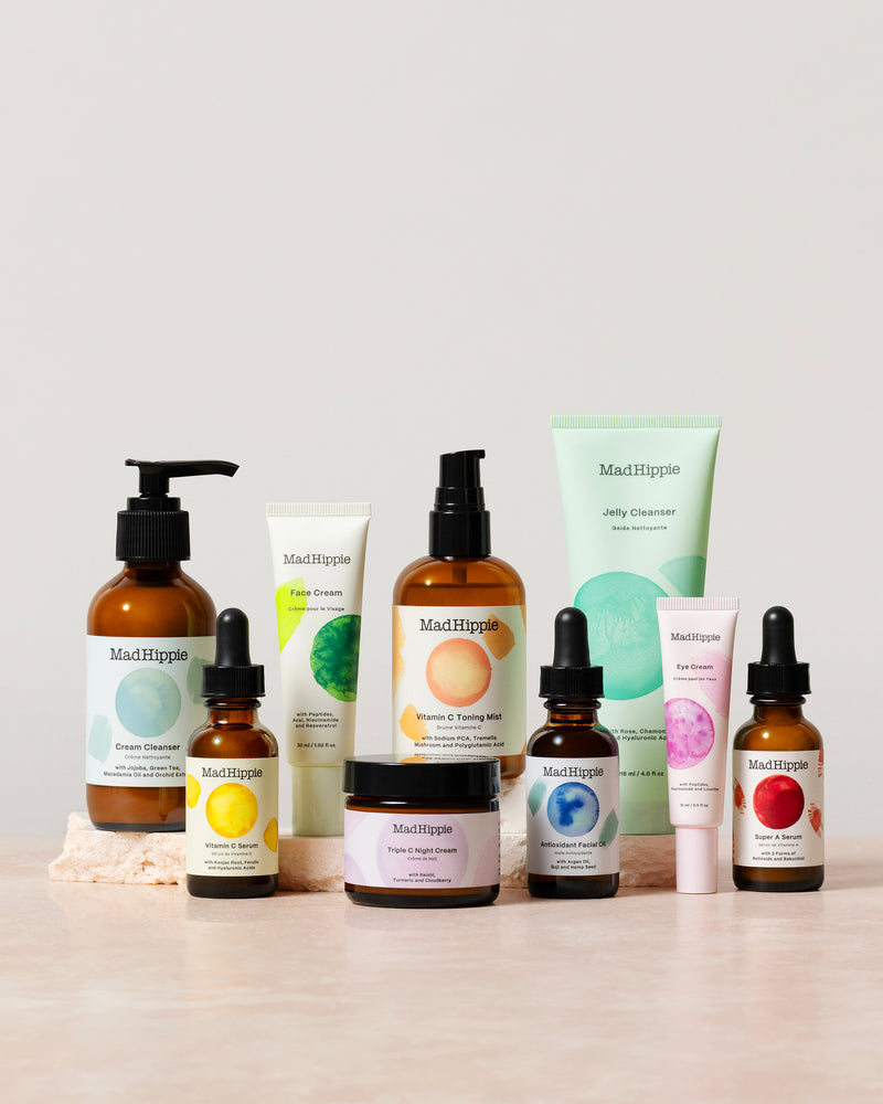 Multiple Products Displayed on Cream Background