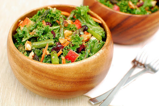 Kale Salad with Roasted Asparagus & Tarragon Vinaigrette