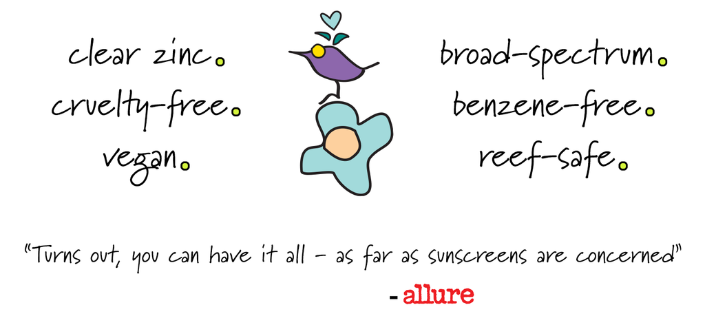 clear zinc, cruelty-free, vegan, broad-spectrum, benzene-free, reef-safe suncreen. turns out, you can have it all.. as far as sunscreens are concerned - allure.